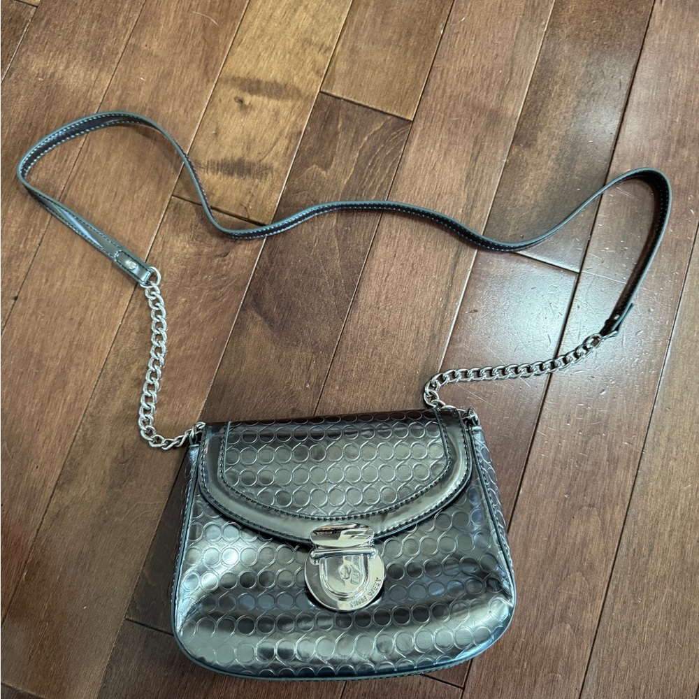 Nine West Metallic Cross Body Bag Dark Gray